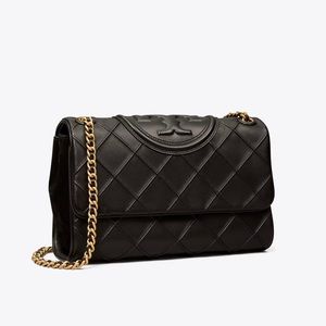 Tory Burch small convertible soft Fleming in black